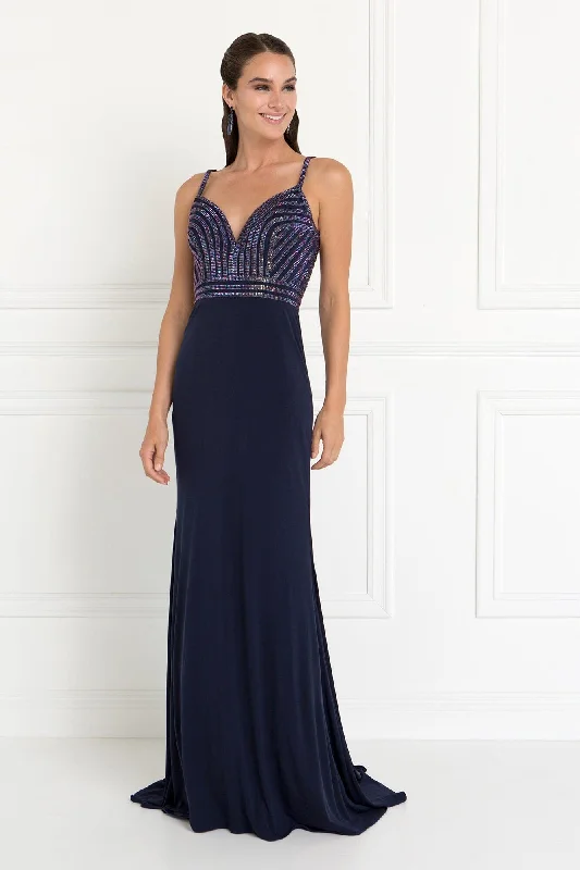 Bow - backed wedding guest dresses in silk for a luxurious feelProm Long Beaded Evening Formal Dress