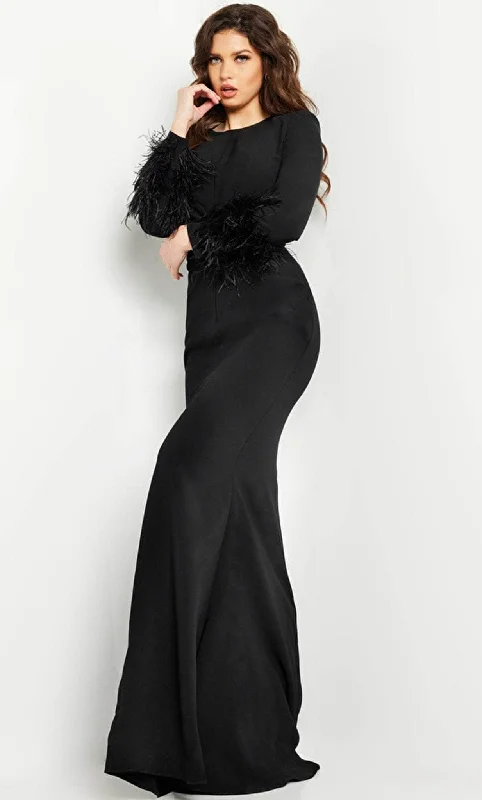 Satin wedding guest dresses with side slits for a sexy touchJovani 25898 - Ruched Back Sheath Mother of the Groom Dress