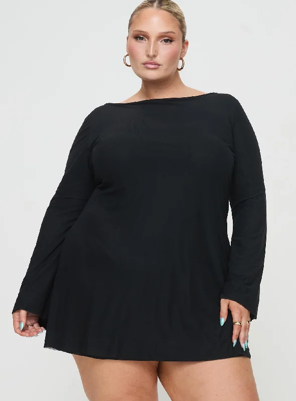 Mini dresses with belted waists for a defined silhouetteLukea Long Sleeve Mini Dress Black Curve