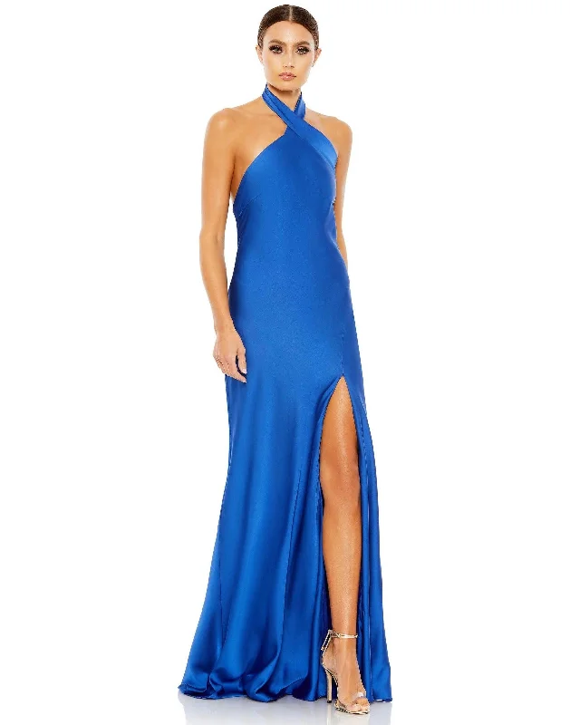 Velvet - trimmed wedding guest dresses in burgundy for a formal eventMac Duggal 26925 Long Halter Formal Sexy Prom Dress Velvet - trimmed wedding guest dresses in burgundy for a formal eventMac Duggal 26925 Long Halter Formal Sexy Prom Dress