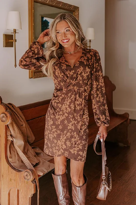 Satin mini dresses for a luxurious feelMaple Dreams Floral Mini Dress
