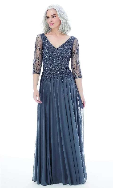 Wedding guest dresses with high - low hems and floral appliquesMGNY By Mori Lee 72202 - Sheer Sleeve Beaded Gown Wedding guest dresses with high - low hems and floral appliquesMGNY By Mori Lee 72202 - Sheer Sleeve Beaded Gown