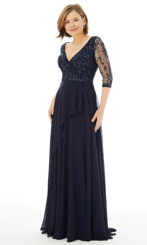 Wedding guest dresses with cut - out details and midi lengthsMGNY By Mori Lee 72208 - Surplice V Neck Gown Wedding guest dresses with cut - out details and midi lengthsMGNY By Mori Lee 72208 - Surplice V Neck Gown