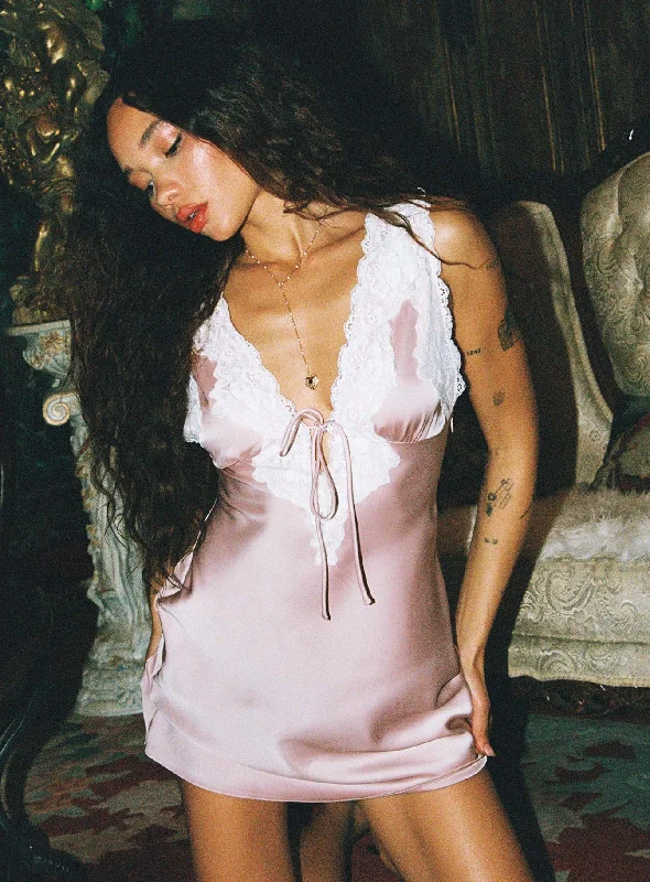 Strapless mini dresses for a beach vacationNourish Mini Dress Pink