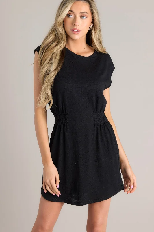 Mini dresses with belted waists for a defined silhouetteZ-Supply Rowan Textured Knit Black Mini Dress