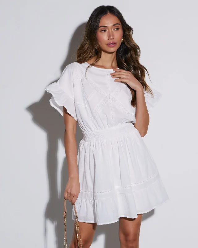 Velvet mini dresses for autumn weddingsSpring Romance Ruffle Sleeve Mini Dress
