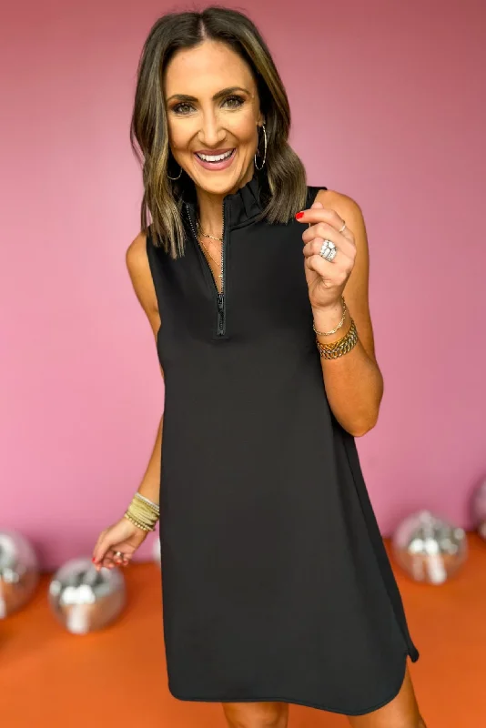 Mini dresses with polka dot patternsSSYS The Zoey Ruffle Collar Zipper Dress In Black Mini dresses with polka dot patternsSSYS The Zoey Ruffle Collar Zipper Dress In Black
