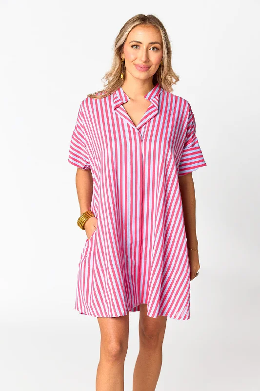 Polyester mini dresses for easy careStevie Shirt Dress - Lychee