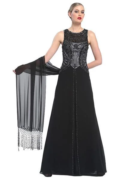 Wedding guest dresses with cold - shoulder ruffled sleeves and knee - length hemsSue Wong - Bejeweled Bateau Neck A-line Dress N5338 Wedding guest dresses with cold - shoulder ruffled sleeves and knee - length hemsSue Wong - Bejeweled Bateau Neck A-line Dress N5338