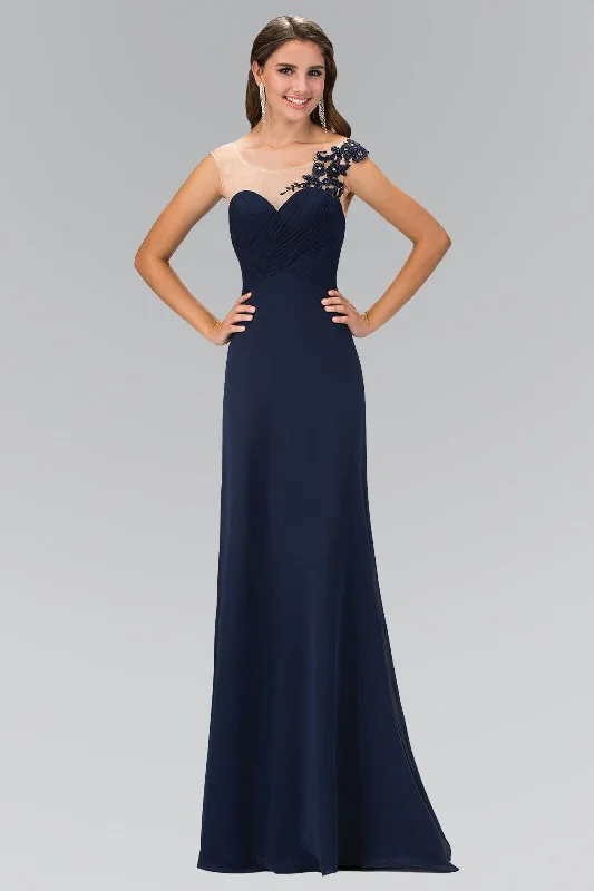 Off - the - shoulder wedding guest dresses in chiffonSweetheart Neckline Long Prom Dress Formal