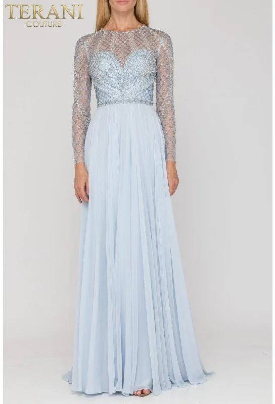 Sleeveless wedding guest dresses with pleated bodicesTerani Couture 2011M2164 Formal Long Sleeve Dress Sleeveless wedding guest dresses with pleated bodicesTerani Couture 2011M2164 Formal Long Sleeve Dress