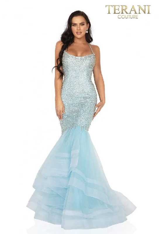 Ruffled - sleeve wedding guest dresses in light blue for a spring weddingTerani Couture 2011P1143 Long Formal Prom Gown Ruffled - sleeve wedding guest dresses in light blue for a spring weddingTerani Couture 2011P1143 Long Formal Prom Gown