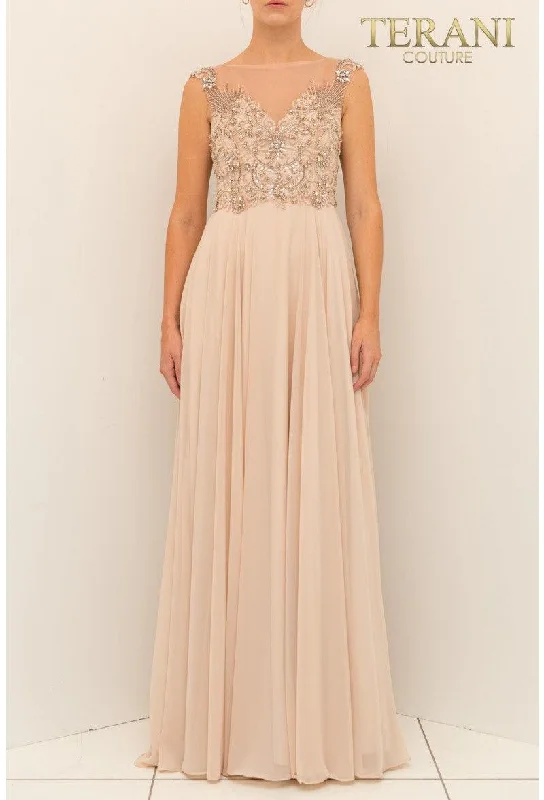 Tea - length wedding guest dresses with polka dot patternsTerani Couture 2021M3005 Long Sleeveless Formal Gown Tea - length wedding guest dresses with polka dot patternsTerani Couture 2021M3005 Long Sleeveless Formal Gown