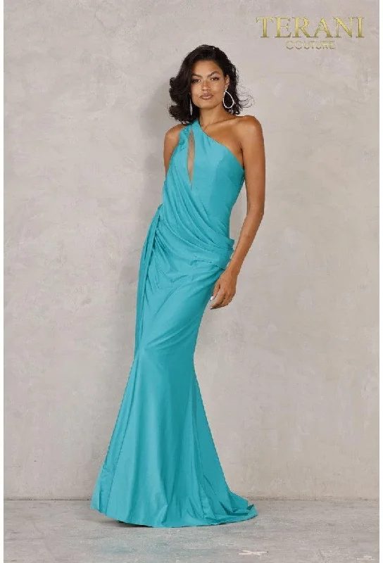 Animal - print wedding guest dresses in subtle colors for a bold statementTerani Couture 2111P4031 One Shoulder Long Dress Animal - print wedding guest dresses in subtle colors for a bold statementTerani Couture 2111P4031 One Shoulder Long Dress