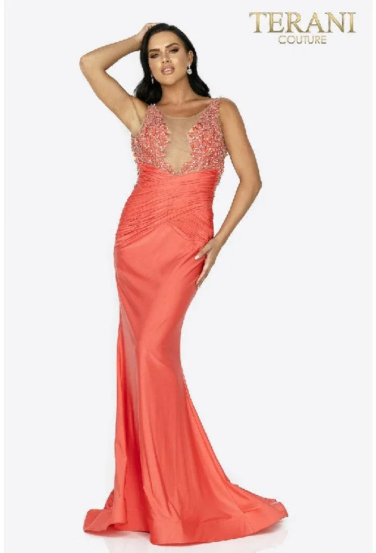 Polka - dot - printed wedding guest dresses with short sleevesTerani Couture 2011P1038 Prom Formal Long Dress Polka - dot - printed wedding guest dresses with short sleevesTerani Couture 2011P1038 Prom Formal Long Dress