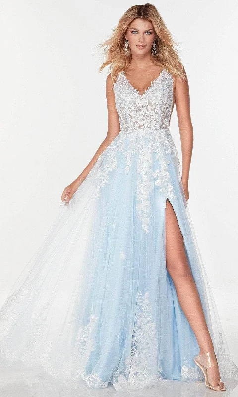 Prom dresses with geometric - cutout sleeves and flowing chiffon fabrics for a modern and airy lookAlyce Paris 61066 - Floral Lace A-Line Evening Gown Prom dresses with geometric - cutout sleeves and flowing chiffon fabrics for a modern and airy lookAlyce Paris 61066 - Floral Lace A-Line Evening Gown