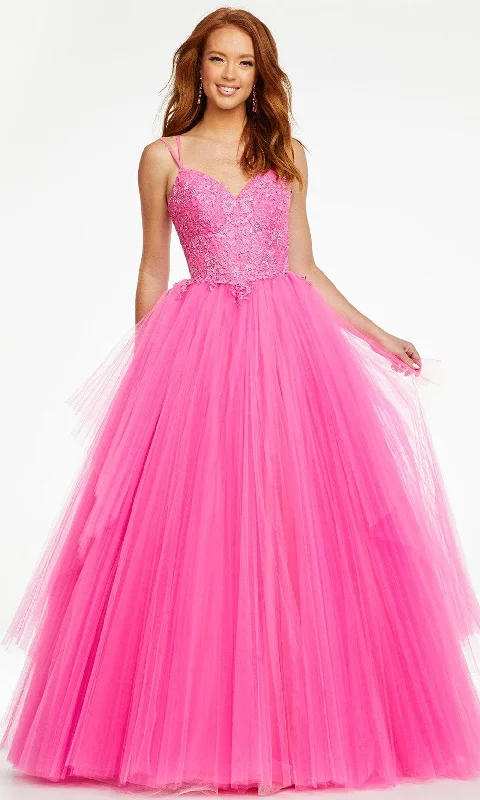 Formal dresses with off - the - shoulder sleeves and rhinestone accents for a sophisticated promAshley Lauren - 11146 Embroidered V-Neck Tulle Ballgown Formal dresses with off - the - shoulder sleeves and rhinestone accents for a sophisticated promAshley Lauren - 11146 Embroidered V-Neck Tulle Ballgown
