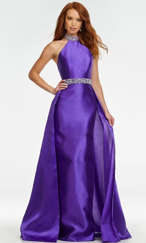 Formal dresses with ruched back panels and button - down fronts for a unique and flattering fitAshley Lauren - 11148 Bejeweled High Halter Gown Formal dresses with ruched back panels and button - down fronts for a unique and flattering fitAshley Lauren - 11148 Bejeweled High Halter Gown