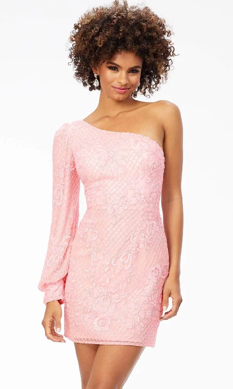 Bow - backed cocktail dresses with a fit - and - flare silhouetteAshley Lauren 4497 - Asymmetric Beaded Cocktail Dress Bow - backed cocktail dresses with a fit - and - flare silhouetteAshley Lauren 4497 - Asymmetric Beaded Cocktail Dress