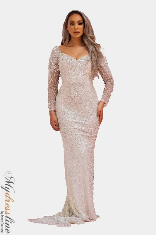 Prom dresses with metallic - colored fabrics and beaded embroidery for a glamorous promChic and Holland BR1980 Prom dresses with metallic - colored fabrics and beaded embroidery for a glamorous promChic and Holland BR1980