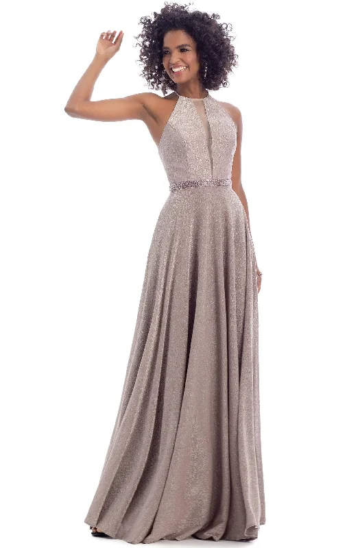 Prom dresses with ruched bodices and organza sleeves for a romantic lookClarisse - 8051 Halter Neck Beaded A-line Dress Prom dresses with ruched bodices and organza sleeves for a romantic lookClarisse - 8051 Halter Neck Beaded A-line Dress