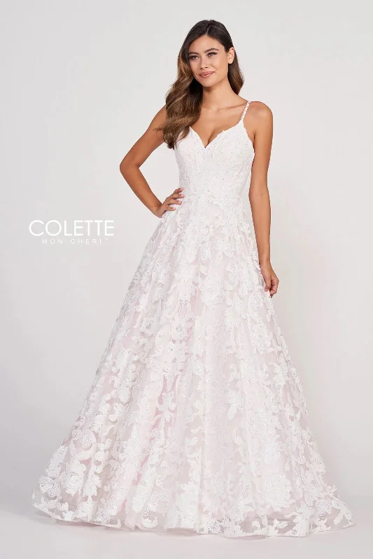 Long - Sleeve Women Dress in Velvet for a Luxurious Winter LookColette CL2008 Long Sequin Prom Formal Ball Gown