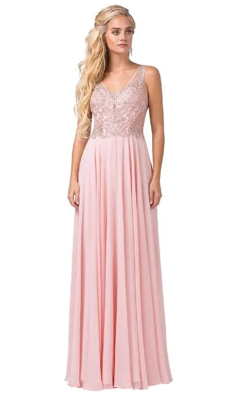 Formal dresses with gathered bodices and wide - leg skirts for a comfortable and stylish silhouetteDancing Queen - 2647 Embellished V-neck A-line Gown Formal dresses with gathered bodices and wide - leg skirts for a comfortable and stylish silhouetteDancing Queen - 2647 Embellished V-neck A-line Gown