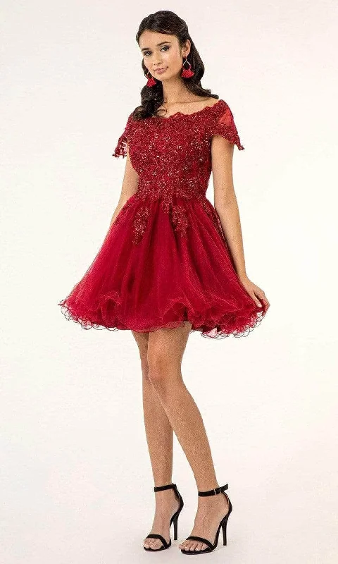 Cocktail dresses with a cut - out detail and a body - con fitElizabeth K GS1953 - Beaded Lace Bateau Cocktail Dress Cocktail dresses with a cut - out detail and a body - con fitElizabeth K GS1953 - Beaded Lace Bateau Cocktail Dress