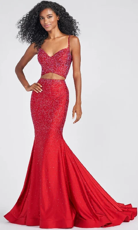 Long - train formal dresses in chiffon for a dramatic prom entranceMon Cheri EW122013 - Two-Piece Beaded Prom Gown Long - train formal dresses in chiffon for a dramatic prom entranceMon Cheri EW122013 - Two-Piece Beaded Prom Gown