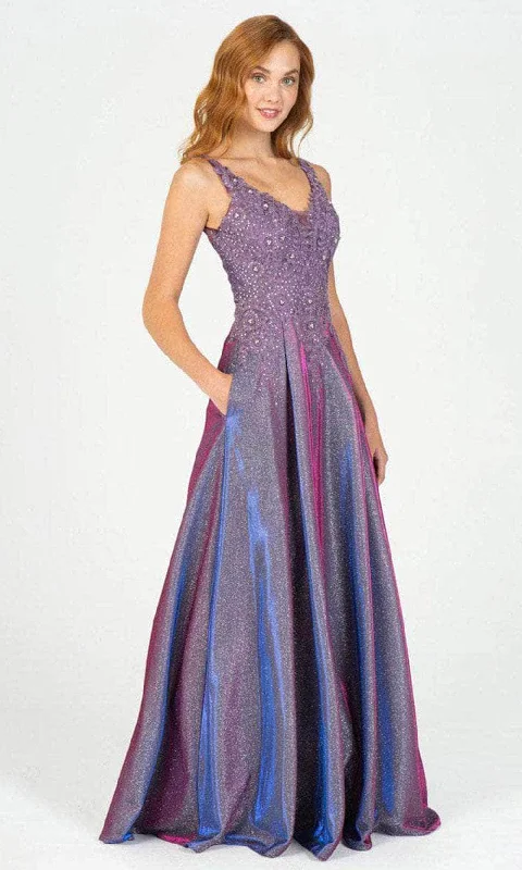 Tea - length formal dresses with lace trim for a semi - formal promEureka Fashion 9606 - V-Neck Lace Jersey Prom Gown Tea - length formal dresses with lace trim for a semi - formal promEureka Fashion 9606 - V-Neck Lace Jersey Prom Gown