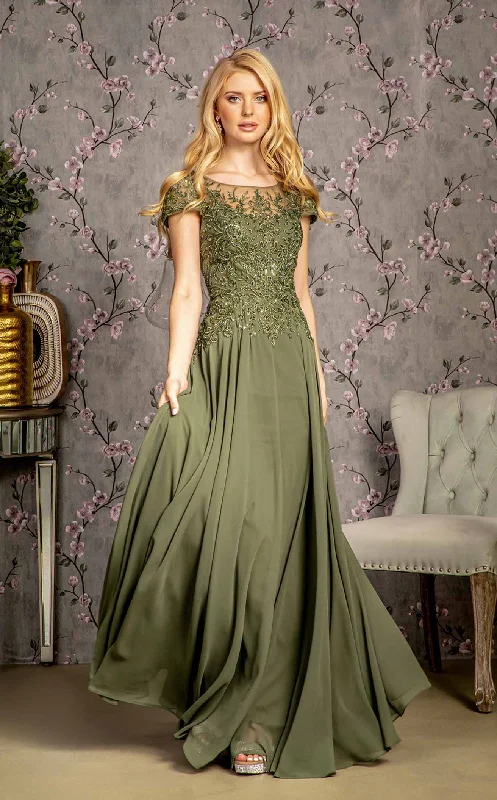 Prom dresses with ruched bodices and organza sleeves for a romantic lookGLS by Gloria GL3491 Dress Prom dresses with ruched bodices and organza sleeves for a romantic lookGLS by Gloria GL3491 Dress