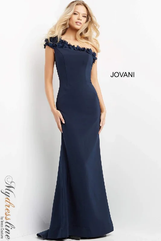 Prom dresses with cold - shoulder ruffled sleeves and floral prints for a romantic and fashionable styleJovani 06589 Prom dresses with cold - shoulder ruffled sleeves and floral prints for a romantic and fashionable styleJovani 06589