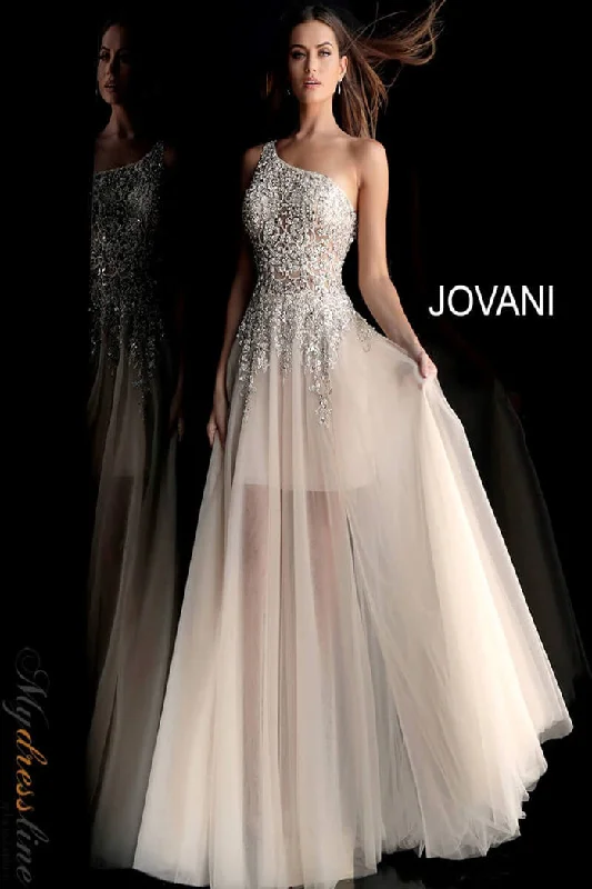 Strapless formal dresses with tulle skirts for a classic prom lookJovani 64893
