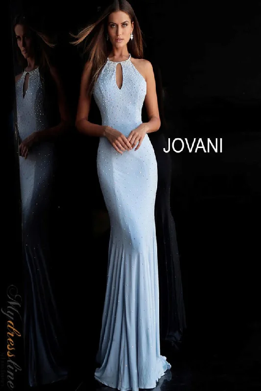 Formal dresses with cold - shoulder ruffled sleeves and floral prints for a romantic and trendy formal styleJovani 67101 Formal dresses with cold - shoulder ruffled sleeves and floral prints for a romantic and trendy formal styleJovani 67101