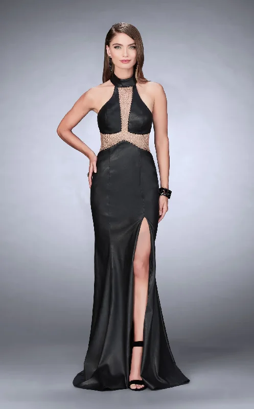 Formal dresses with one - shoulder ruffled straps and sequined bodices for a trendy and eye - catching lookLa Femme 24018 Dress Formal dresses with one - shoulder ruffled straps and sequined bodices for a trendy and eye - catching lookLa Femme 24018 Dress