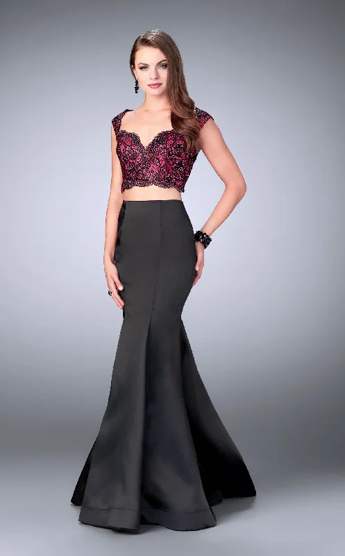 Prom dresses with gathered skirts and crystal - encrusted belts for a luxurious promLa Femme 24235 Dress Prom dresses with gathered skirts and crystal - encrusted belts for a luxurious promLa Femme 24235 Dress