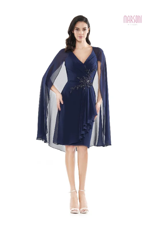 Cocktail dresses with a wrap - front style and a long - length optionMarsoni Mother of the Bride Sheath Short Gown 1110