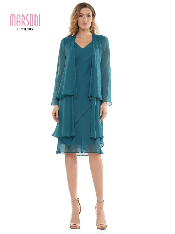 Cocktail dresses with a ruched bodice and spaghetti strapsMarsoni Short Mother of the Bride Chiffon Dress 307
