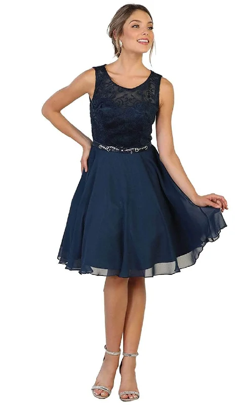 Ruffled cocktail dresses with a knee - length hem for a feminine appealMay Queen MQ1521 - Jewel Neck Pleated Cocktail Dress Ruffled cocktail dresses with a knee - length hem for a feminine appealMay Queen MQ1521 - Jewel Neck Pleated Cocktail Dress