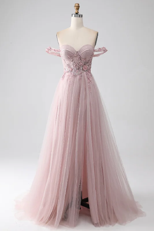 Cocktail dresses with a mesh panel and a high - neck designOff the Shoulder A Line Beaded Prom Dress with Slit Cocktail dresses with a mesh panel and a high - neck designOff the Shoulder A Line Beaded Prom Dress with Slit