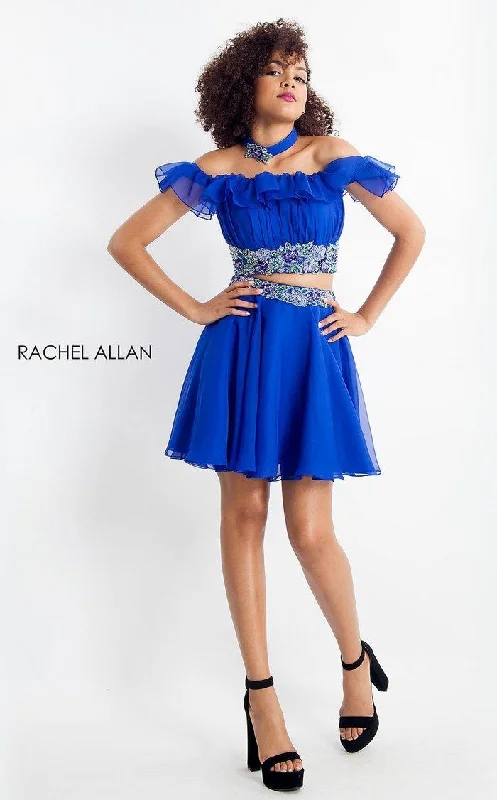 Mini cocktail dresses with a beaded bodice and a flirty A - line skirtRachel Allan Short Two Piece Homecoming Dress 4639 Mini cocktail dresses with a beaded bodice and a flirty A - line skirtRachel Allan Short Two Piece Homecoming Dress 4639