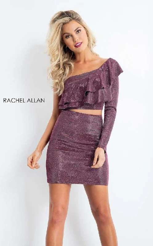Cocktail dresses with a pom - pom trim and a short - sleeved styleRachel Allan Two Piece Homecoming Short Dress 4618 Cocktail dresses with a pom - pom trim and a short - sleeved styleRachel Allan Two Piece Homecoming Short Dress 4618