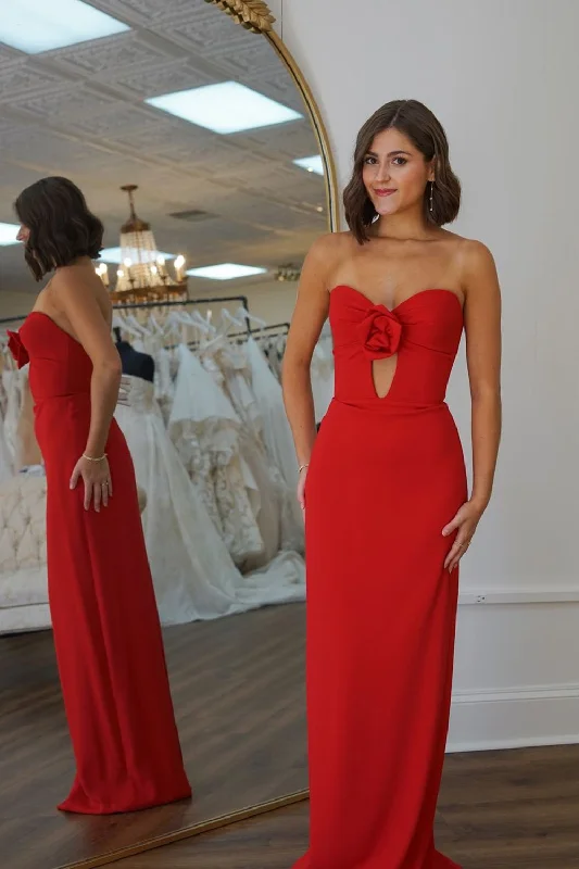 Little Black Women Dress with Sequins for a Glamorous Night OutRed Mermaid Strapless Flower Hollow Out Satin Long Prom Dress Little Black Women Dress with Sequins for a Glamorous Night OutRed Mermaid Strapless Flower Hollow Out Satin Long Prom Dress