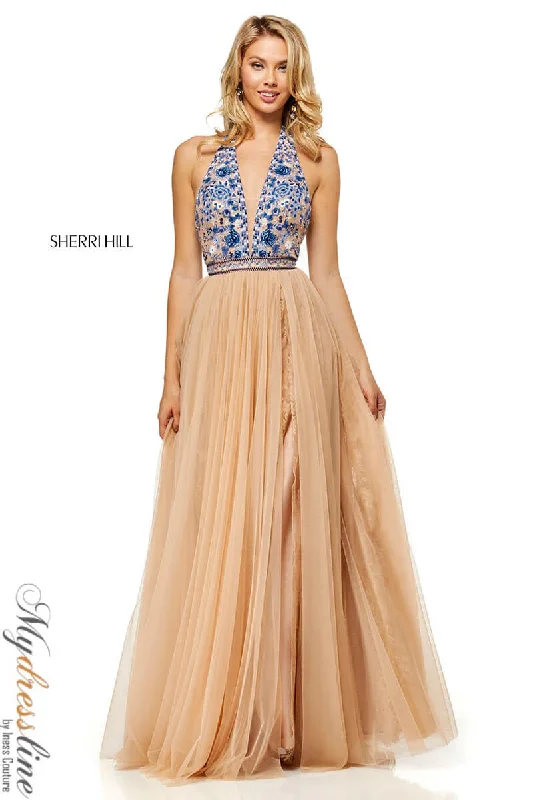 Prom dresses with side - slit pockets and solid - color fabrics for a practical and stylish formal lookSherri Hill 52475 Prom dresses with side - slit pockets and solid - color fabrics for a practical and stylish formal lookSherri Hill 52475