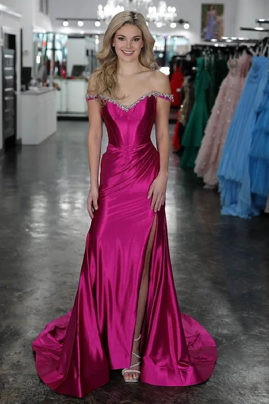 Ruffled Women Dress with Multiple Layers for a Playful and Girly StyleSparkly Fuchsia Mermaid Off the Shoulder Beaded Satin Corset Long Prom Dress with Slit Ruffled Women Dress with Multiple Layers for a Playful and Girly StyleSparkly Fuchsia Mermaid Off the Shoulder Beaded Satin Corset Long Prom Dress with Slit