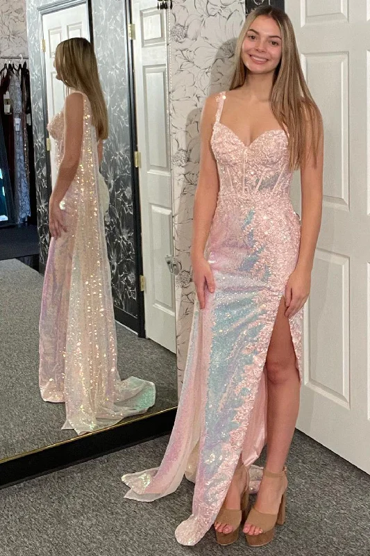 Shift Women Dress with a Simple and Classic Design for Everyday WearSparkly Light Pink Mermaid One Shoulder Corset Sequined Appliques Long Prom Dress with Slit Shift Women Dress with a Simple and Classic Design for Everyday WearSparkly Light Pink Mermaid One Shoulder Corset Sequined Appliques Long Prom Dress with Slit