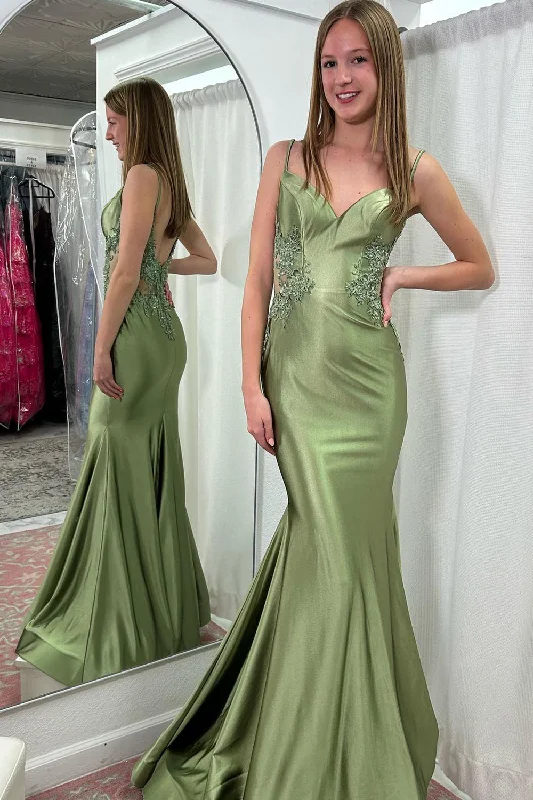 Long - Sleeve Women Dress in Velvet for a Luxurious Winter LookSparkly Sage Mermaid Spaghetti Straps Satin Long Prom Dress with Appliques Long - Sleeve Women Dress in Velvet for a Luxurious Winter LookSparkly Sage Mermaid Spaghetti Straps Satin Long Prom Dress with Appliques