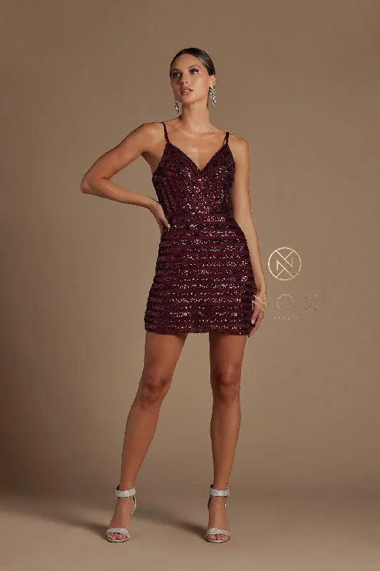Satin cocktail dresses with a high - low hem for a modern touchShort Spaghetti Strap Formal Sequins Dress Satin cocktail dresses with a high - low hem for a modern touchShort Spaghetti Strap Formal Sequins Dress