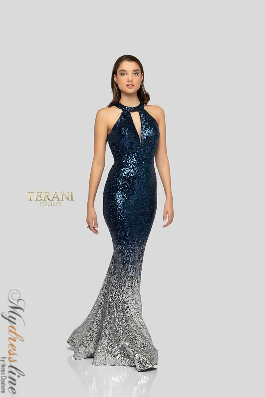 Formal dresses with abstract print panels and rhinestone embellishments for a unique formal eventTerani Couture 1911P8177 Formal dresses with abstract print panels and rhinestone embellishments for a unique formal eventTerani Couture 1911P8177