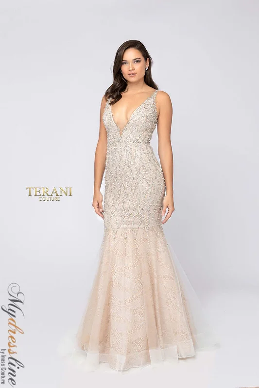 Strapless formal dresses with tulle skirts for a classic prom lookTerani Couture 1911P8352 Strapless formal dresses with tulle skirts for a classic prom lookTerani Couture 1911P8352